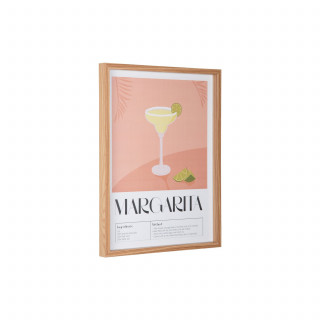 Affiche encadrée COCKTAIL - 31,5 x 41,5 cm - Orange