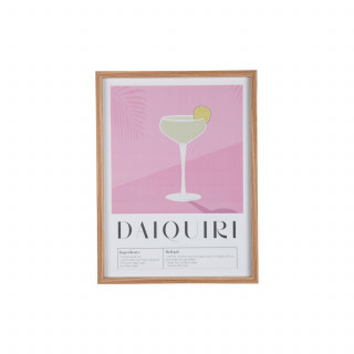 Affiche encadrée COCKTAIL - 31,5 x 41,5 cm - Rose