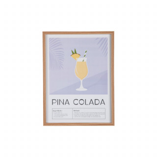 Affiche encadrée COCKTAIL - 31,5 x 41,5 cm - Violet