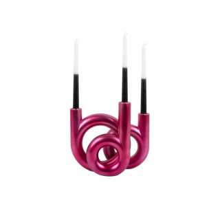 Bougeoir Anneaux moyen LOOPA - Rose