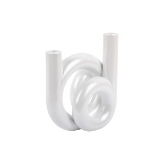 Bougeoir Anneaux moyen LOOPA - Blanc