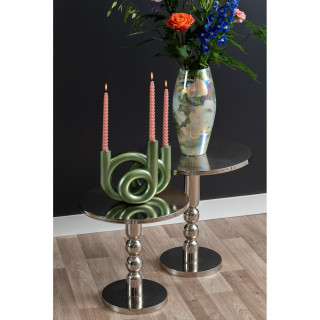 Table d'appoint en aluminium chromé ORION - Argent Table d'appoint en aluminium chromé ORION - Argent