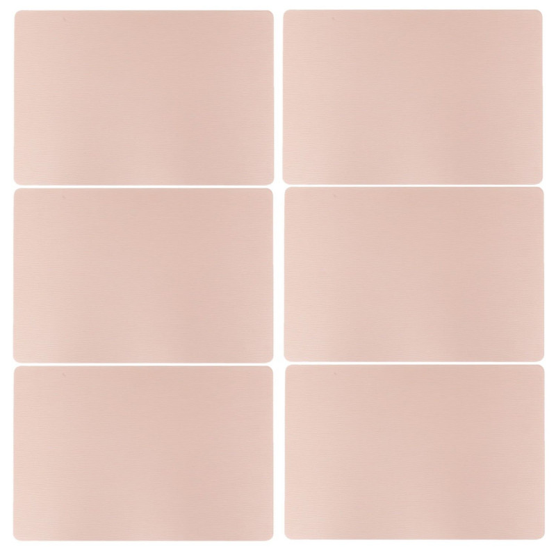 Lot de 6 sets de table CHARLY - 49 x 33 cm - Rose Lot de 6 sets de table CHARLY - 49 x 33 cm - Rose