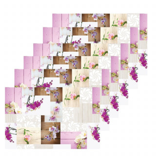 Lot 6x Set de table provençale Laelia - L. 43 x l. 28 cm - Violet