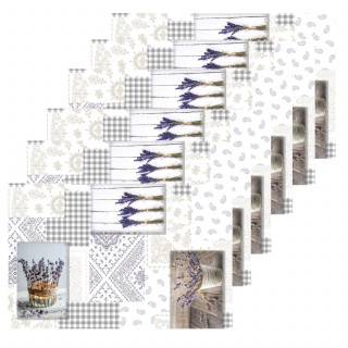 Lot 6x Set de table provençale Tradilav - L. 43 x l. 28 cm - Blanc