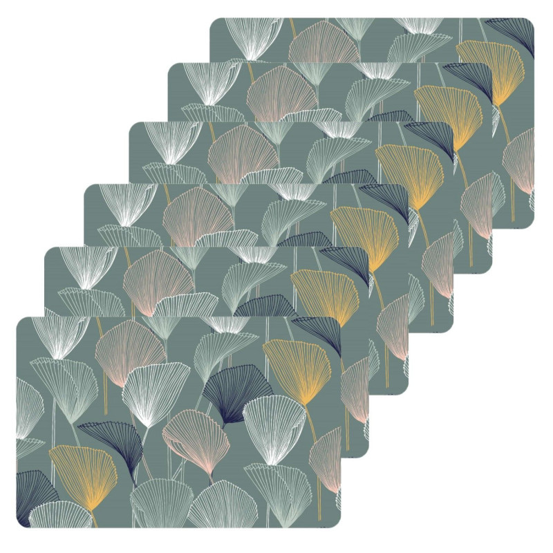 Lot de 6 sets de table Cottey - 28 x 43 cm - Bleu