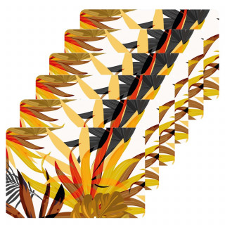 Lot de 6 sets de table Lorjung - 28 x 43 cm - Jaune