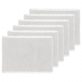 Lot de 6 sets de table en coton blanc - 45 x 30 cm - MAHA