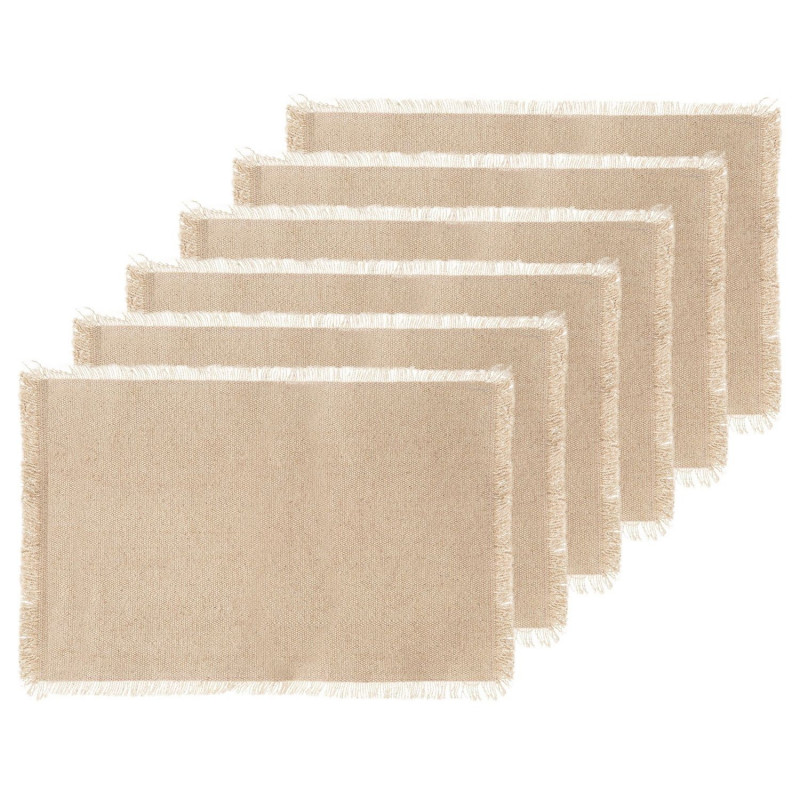 Lot de 6 sets de table en coton beige - 45 x 30 cm - MAHA