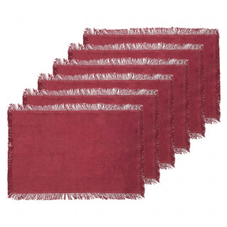 Lot de 6 sets de table en coton gris - 45 x 30 cm - MAHA