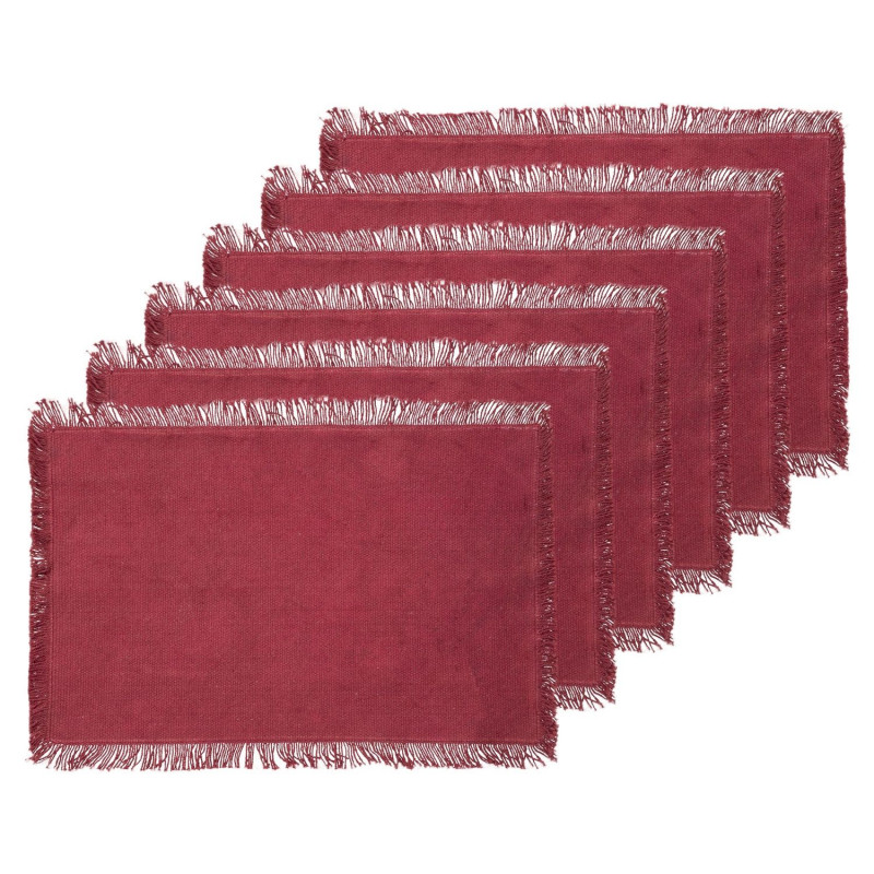 Lot de 6 sets de table en coton gris - 45 x 30 cm - MAHA