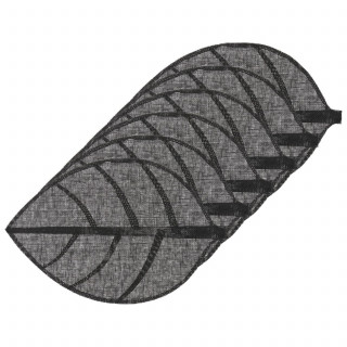 Lot 6x Set de table Feuille - 50 x 33 cm - Noir