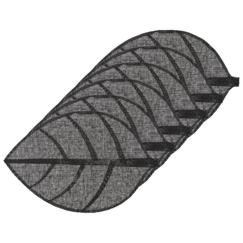 Lot 6x Set de table Feuille - 50 x 33 cm - Noir