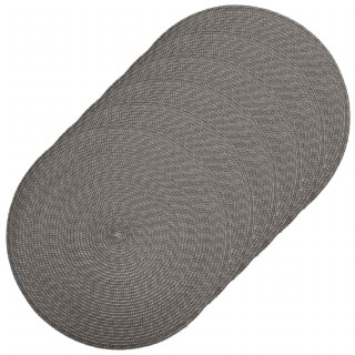 Lot 6x Set de table Tressé Rond - Diam. 38 cm - Gris