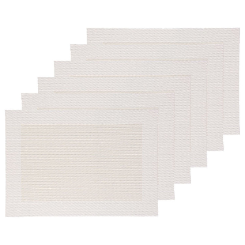 Lot 6x Set de table Rect - 50 x 35 cm - Beige