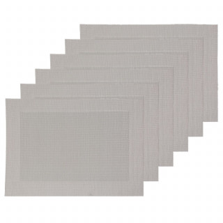 Lot 6x Set de table Rect - 50 x 35 cm - Gris clair