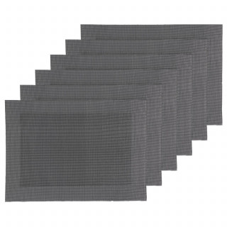 Lot 6x Set de table Rect - 50 x 35 cm - Gris foncé