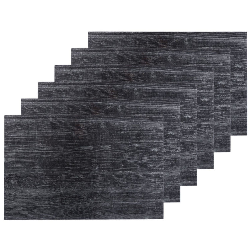 Lot 6x Set de table design bois Authentic - L. 30 x l. 45 cm - Eben