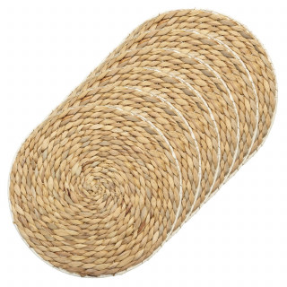 Lot de 6 sets de table tressés design roseau beige - Diam. 35 cm - MOOD