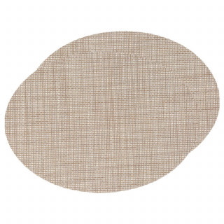 Lot de 2 Sets de table oval effet tissé - 45 x 35 cm - Marron/Beige