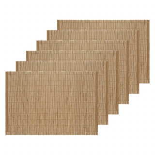 Lot de 6 sets de table rectangulaires en bambou - 45 x 30 cm
