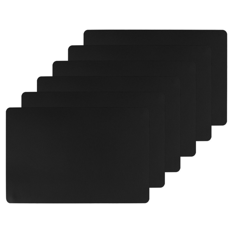Lot de 6 Sets de table rectangulaire Tenor - 45 x 30 cm - Noir