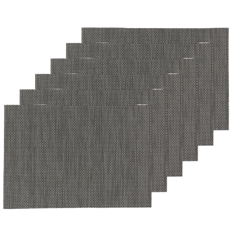 Lot de 6 Sets de table rectangulaire Maoli - 50 x 30 cm - Noir