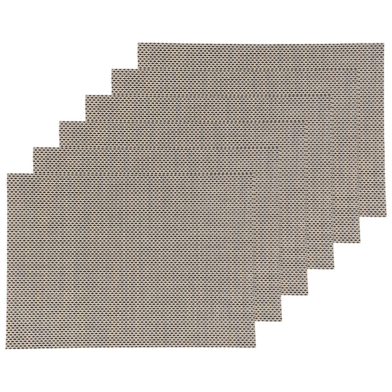 Lot de 6 Sets de table rectangulaire Maoli - 50 x 30 cm - Gris foncé