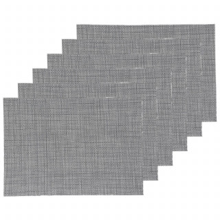 Lot de 6 Sets de table rectangulaire Maoli - 50 x 30 cm - Gris