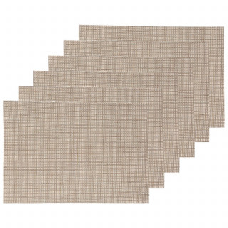 Lot de 6 Sets de table rectangulaire Maoli - 50 x 30 cm - Beige