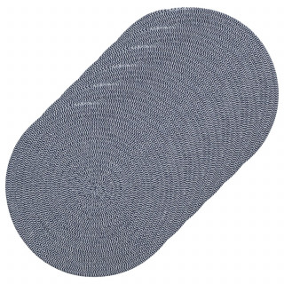 Lot de 6 sets de table rond en coton Alana - Diam. 38 cm - Bleu