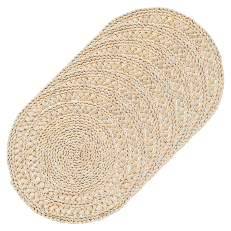 Lot de 6 sets de table rond Escambia - Diam 38 cm - Beige
