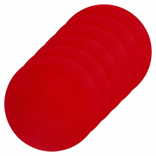 Lot de 6 sets de table rond Okaloo - Diam 38 cm - Rouge