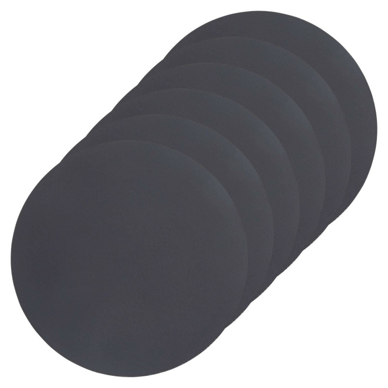 Lot de 6 sets de table rond Okaloo - Diam 38 cm - Gris