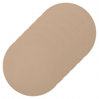 Lot de 6 sets de table rond Okaloo - Diam 38 cm - Beige