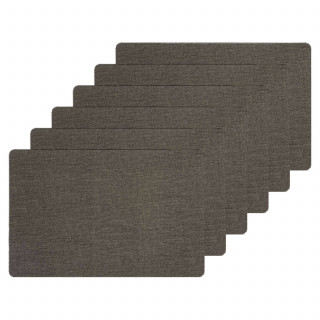 Lot de 6 sets de table rectangulaire Lake - 45 x 30 cm - Gris foncé