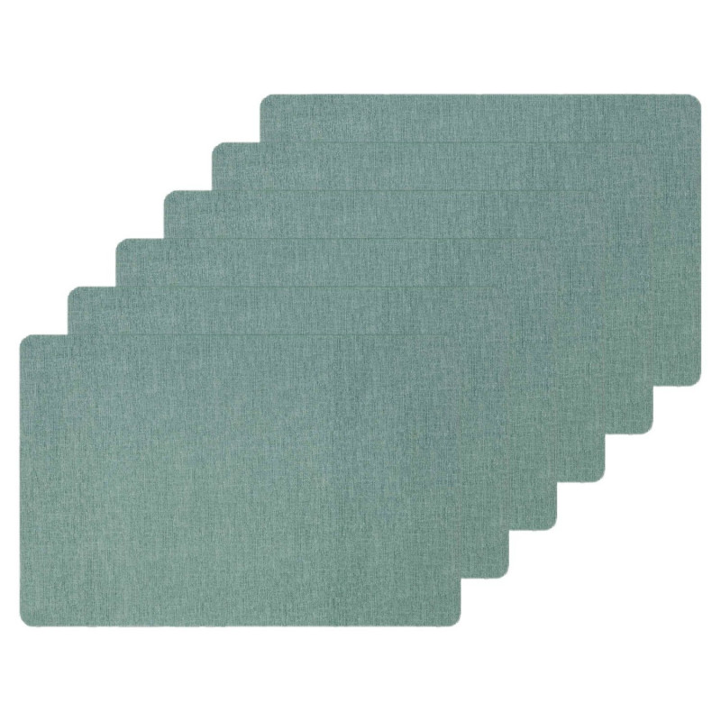 Lot de 6 sets de table rectangulaire Lake - 45 x 30 cm - Bleu