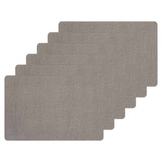 Lot de 6 sets de table rectangulaire Lake - 45 x 30 cm - Gris clair