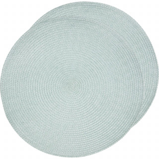 Lot de 2 sets de table tressés AFHIR - Diam. 38 cm - Céladon