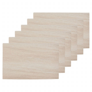 Lot de 6 sets de table effet travertin AUTHENTIQUE - 45 x 30 cm