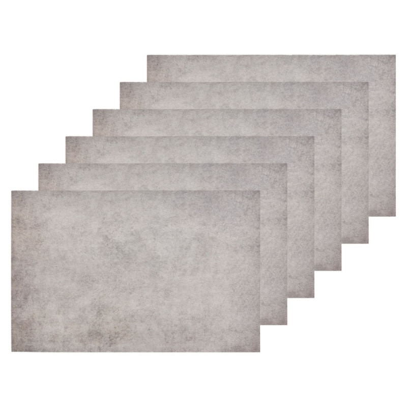Lot de 6 sets de table effet béton AUTHENTIQUE - 45 x 30 cm