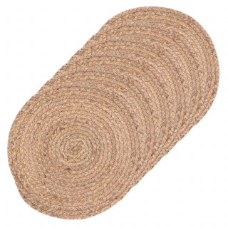 Lot 6x Set de table tressé Bord de mer - Diam. 38 cm - Beige