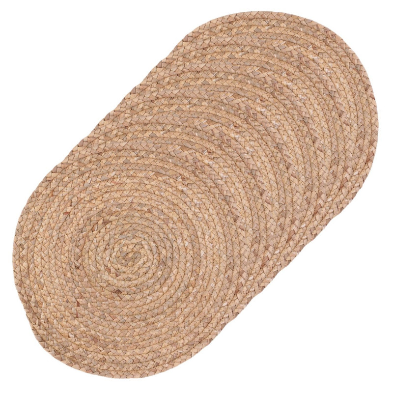 Lot 6x Set de table tressé Bord de mer - Diam. 38 cm - Beige
