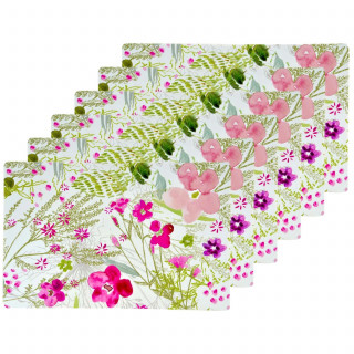 Lot de 6 sets de table Chloris - 28 x 43 cm - Rose