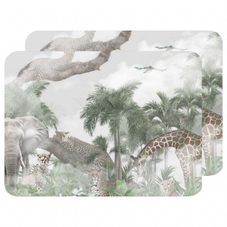 Lot de 2 sets de table motifs animaux OLWEN - 28 x 43 cm