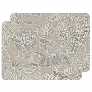 Lot de 2 sets de table motifs tropical WILD - 28 x 43 cm - Ecru