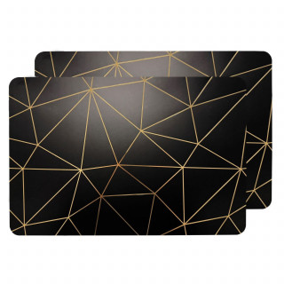 Lot de 2 sets de table avec encre métallique COPPER - 30 x 45 cm - Or et noir
