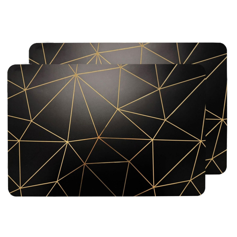 Lot de 2 sets de table avec encre métallique COPPER - 30 x 45 cm - Or et noir