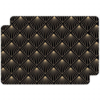 Lot de 2 sets de table avec encre métallique ELIOR - 30 x 45 cm - Or et noir