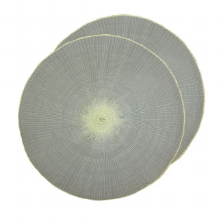 Lot de 2 sets de tables ronds en jute GREGE - Diam. 38 cm - Gris